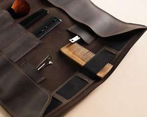 Professional Genuine Leather Barber Scissors <b>Pouch</b> Personalized Hair Salon Tools Bag Shear Holster For Stylist LBSP-0001 - Product Image 6