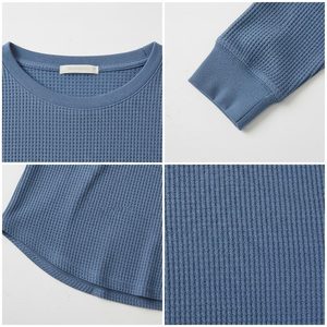 Camiseta personalizada OEM de 220g con impresión, color borgoña, algodón orgánico, manga larga, oversize, para hombre y mujer - Product Image 5