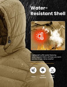 Veste matelassée personnalisée pour homme, vente en gros, veste d'hiver à capuche, légère, rembourrée, imperméable, chaude, pour l'extérieur - Product Image 6