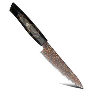Cuchillo para verduras de cobre damasco de alta calidad con mango de madera liso para un corte limpio y la preparación de comidas - Product Image 4