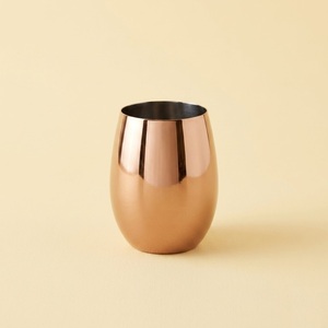 Verre à cocktail sans pied en cuivre pur de qualité supérieure, artisanal, pour Moscow Mule et boissons froides, écologique, ayurvédique - Product Image 1
