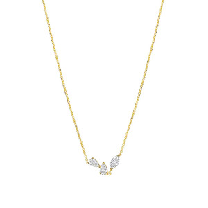 Collar con Colgante de Mariposa de Diamante Cultivado en Laboratorio, Corte Marquesa, Oro Amarillo - Product Image 1