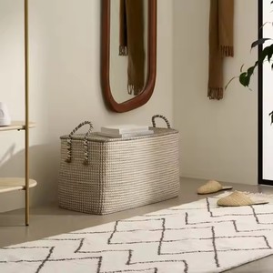 Natural/customized Color Eco-Friendly Clothing <b>Storage</b> <b>Baskets</b> Round/Rectangle/Square Flexible <b>Seagrass</b> water hyacinth <b>basket</b> - Product Image 4