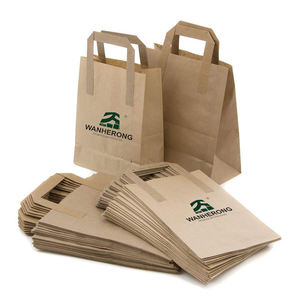 Sacs de shopping en papier kraft recyclé avec logo personnalisé, avec poignée, emballage cadeau écologique, fabricant de sacs en papier - Product Image 2