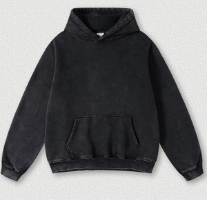 Sweat à capuche personnalisé délavé à l'acide, coupe oversize, style vintage, en coton épais, pull à capuche vierge, streetwear - Product Image 6