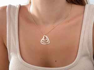 14k Gold Plated Heart Personalized Layered Family Letter <b>Necklace</b> Top Quality <b>Solid</b> 925 Sterling <b>Silver</b> Jewelry Manufacaters - Product Image 6