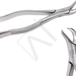 Pinzas de Extracción Dentales de Acero Inoxidable Alemán con Patrón Inglés Accuram, Instrumentos Dentales Hechos a Medida - Product Image 1