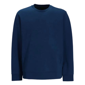 Mens Winter Blue Fleece Sweatshirt Lined Washed Puff Knitted Solid Anti-Wrinkle Breathable Anti Shrink Eco-Friendly 360g Quick - Product Image 2