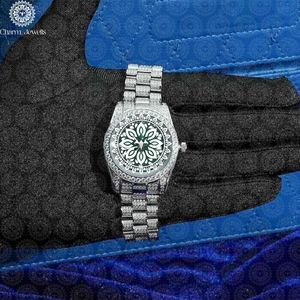 Montre pour homme en acier inoxydable de luxe Charm Jewells, 40 mm, analogique, mécanique, cadran en cristal saphir lumineux, résistance à l'eau 10 bars - Product Image 3