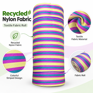 Tissu en nylon recyclé, matériau textile rayé coloré pour la confection de vêtements, la mode et la fabrication textile - Product Image 4