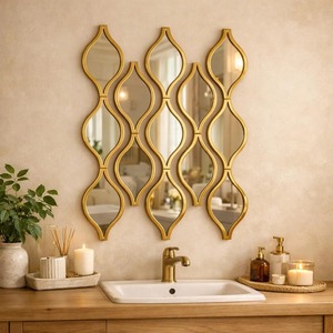 Stylish Zig Zag Gold Finished Mirror Perfect For Interior Statement Piece Creates A Bold Focal Point In Modern Spaces From India - Product Image 1