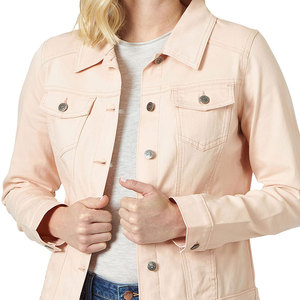 Wholesale Womens Denim Jacket Casual Oversized Jean Jackets Washed Distressed Trucker <b>Coat</b> Plus Size Outerwear Plain Custom Logo - Product Image 3