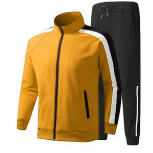 Nuevo Conjunto Deportivo Gris para Hombre, Chaqueta con Cierre Completo y Pantalones, Color Sólido, Ropa Deportiva Informal con Bolsillos Laterales, Material Transpirable - Product Image 3