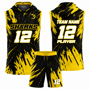 Ensemble Maillot et Short de Football Américain Personnalisé Sublimé à Capuche Sans Manches pour Hommes Adultes – Tenue d'Entraînement d'Équipe - Product Image 6