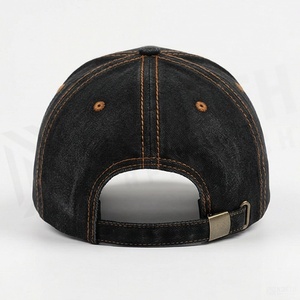 Vintage Denim <b>Baseball</b> <b>Cap</b> With Embroidered Letter Logo Adjustable Fit Unisex Six-Panel Hat Casual Style - Product Image 2
