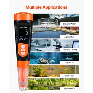 เครื่องวัดคุณภาพน้ำดิจิตอล ATC พร้อมช่วงการวัด 0-9990 ppm วัดค่าการนำไฟฟ้า EC และ TDS (ppm) หลายค่าพารามิเตอร์ และตรวจวัดค่า PH - Product Image 6