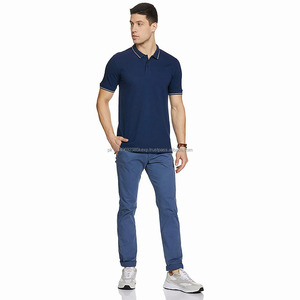 Polo pour homme de couleur bleu nevi, tendance, fabriqué en coton polyester, vêtement de bureau, polo à manches courtes - Product Image 6