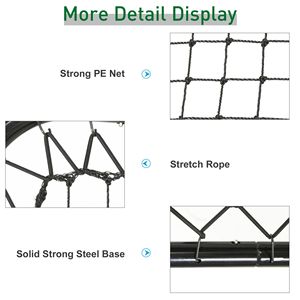 Portería de Entrenamiento Portátil Ajustable para Fútbol, Béisbol y Baloncesto, Color Negro - Product Image 6