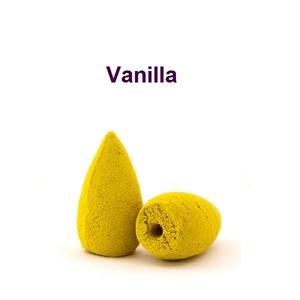 Exportaciones globales de material de madera de conos de incienso de reflujo de bala de fragancia de vainilla amarilla a granel - Product Image 1