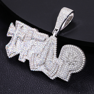 Collar con Colgante de Diamante Cultivado en Laboratorio de Plata 925, Personalizado con Nombre, para Hombre, Estilo Iced Out, Joyería de Lujo - Product Image 3