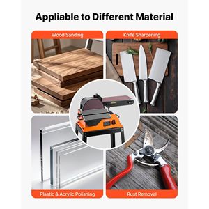 Levigatrice Combinata Professionale 800W con Disco da 9 Pollici e Nastro da 6x48 Pollici, con Supporto Regolabile 0-45 Gradi per Lavorazione del Legno - Product Image 5