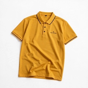 Camiseta de Algodón Gris Oscuro para Hombre HQR APPAREL, Manga Corta, Ribete en Contraste, Logotipo Estampado, Informal, Transpirable, Corte Regular, Tejido de Punto - Product Image 4