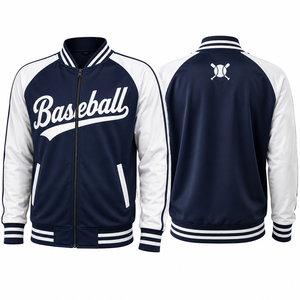 Custom Baseball <b>Warm</b> Full Zip Team Training <b>Jacket</b> Anti-Bacterial <b>Fleece</b> Front Winter Sublimated OEM ODM Performance - Product Image 1