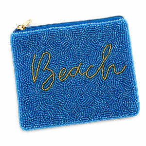 Luxury Handmade Beach Glass Beaded Coin Purse Coastal Zipper Wallet Vacation Gift OEM ODM Wholesale - Product Image 1