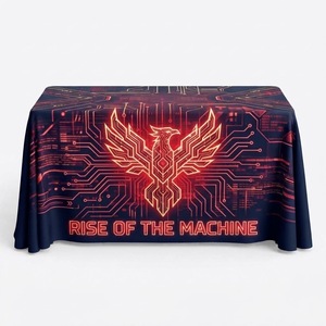 Full Coverage Sublimation <b>Tablecloth</b> Custom Polyester Cover for Exhibition <b>Festivals</b> Markets and Events - Product Image 2