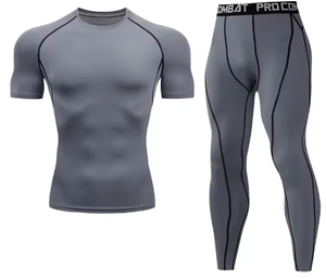 Premium Men's Front Logo Slim Fit Compression T-Shirt Quick Dry Lightweight Anti-UV Oxford Fabric Sports Wear - Product Image 4