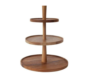 Wood Server <b>Cake</b> <b>Stand</b> Wholesale Supplier Wood <b>Cake</b> <b>Stand</b> Wood <b>Cake</b> <b>Stand</b> <b>3</b> <b>Tier</b> Round Multi Layer Handmade Serving Display - Product Image 1