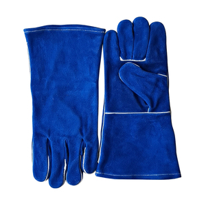 Guantes de Seguridad de Algodón Azul de 14 Pulgadas con Puño Recto, Duraderos, Antideslizantes, para Trabajo de Uso General - Product Image 2