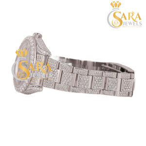 High On Demand Gold Mossinate Diamond Iced Out <b>Watch</b> Full Crystal Hip Hop Style Wristwatch for Mens Available for Best Price - Product Image 1