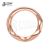 SUPERSTAR Anneau de nez clicker segmenté articulé en acier inoxydable 316L hypoallergénique à design facetté, bijou de piercing corporel