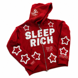Sudadera con Capucha Roja SINEWY SPORTS, Estilo Informal Unisex, Tejido Grueso, 100% Algodón, Ropa de Invierno Impermeable - Product Image 1