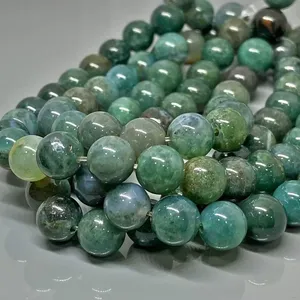 Cuentas de Ágata Musgosa Natural de 4mm, Redondas y Lisas, Grado AAA, para Fabricación de Joyería, Venta al Por Mayor - Product Image 1