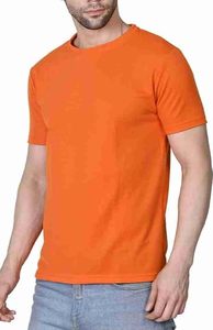 T-shirt en coton uni à manches courtes, col rond, tissu lisse, haute qualité - Product Image 3