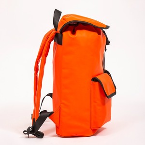 Orange matte leather <b>backpack</b> simple casual environmentally friendly bag <b>large</b> capacity fashionable <b>backpack</b> - Product Image 3