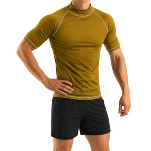 <b>Mens</b> Athletic <b>Compression</b> Top Lightweight Performance Rash Guard Stretch Fit Quick Dry Sports <b>Shirt</b> - Product Image 5