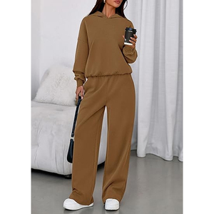Women Loose Fit Hoodie and Wide Leg Sweatpants <b>Matching</b> Casual Winter Lounge Wear Tracksuit <b>Set</b> Casual Daily Wear Outfit - Product Image 3
