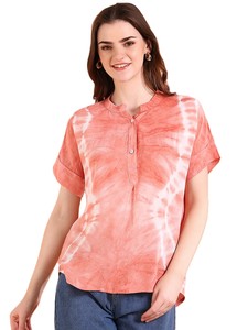 Maaesa Women Rayon Tie-Dye Boutique <b>Top</b> Designer Collection Lightweight Summer <b>Top</b> From India Exporter - Product Image 1