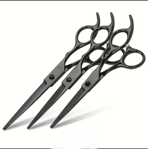Tijeras de Peluquería de Acero Inoxidable Negro, Tijeras de Corte para Salón, Tijeras de Entresacar, Herramientas Profesionales de Barbería - Product Image 2