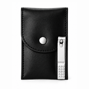Stainless Steel 4 in 1 <b>Nail</b> <b>Kit</b> Manicure Set with Black Leather Case Portable Classic Style for Adults - Product Image 3