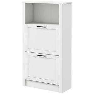 Scarpiera autoportante a 2 cassetti con ripiani regolabili spazio aperto per 10 paia di scarpe per ingresso corridoio - Product Image 1