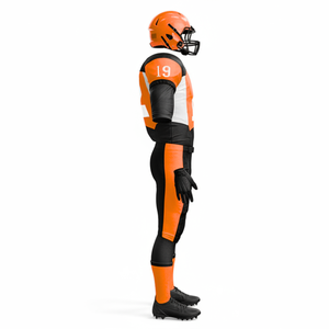 Uniforme de football américain unisexe à manches courtes imprimé 100% polyester, vêtements de sport personnalisables en gros, uniforme de football américain - Product Image 4