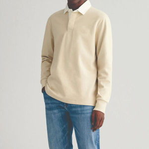 Chemises polo pour hommes, nouvelle tendance de la mode, coton de qualité supérieure, logo personnalisé, couleur beige unie, taille plus, respirantes - Product Image 4