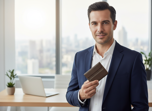 WRIZA Porte-cartes de visite fin et élégant, léger et professionnel, pour une utilisation quotidienne bien organisée, avec un design élégant et durable - Product Image 3
