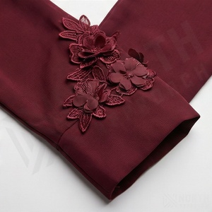 Diseños de vestidos Abaya, ropa étnica islámica, Abaya para musulmanas, con parches de flores, lujo, color personalizado, moda modesta, nuevo estilo. - Product Image 5