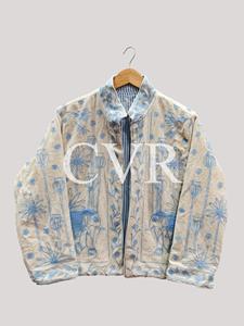 Hand Embroidered Floral Cotton Coat Mandarin Collar Full Sleeve Chinese Style Outerwear for Women Spring Casual - Product Image 2
