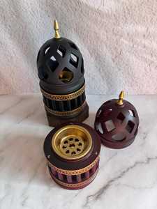 Hot Selling Eco-Friendly Handmade Wooden Oud <b>Burner</b> with Decorative Floral Carving Lid Religious Ramadan Mubarak Gift Collection - Product Image 3